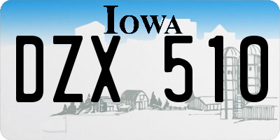 IA license plate DZX510