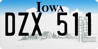 IA license plate DZX511