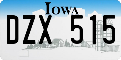 IA license plate DZX515