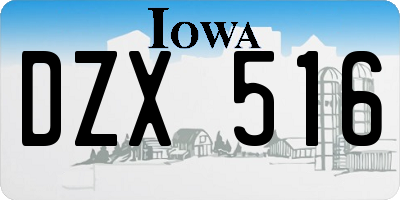 IA license plate DZX516