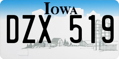 IA license plate DZX519