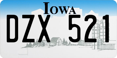IA license plate DZX521