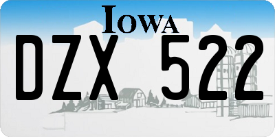 IA license plate DZX522