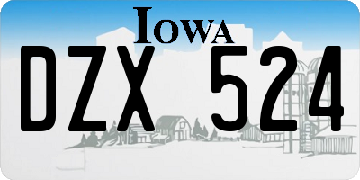 IA license plate DZX524