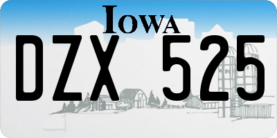 IA license plate DZX525