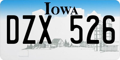 IA license plate DZX526