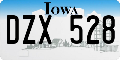 IA license plate DZX528