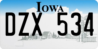 IA license plate DZX534