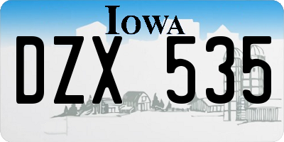 IA license plate DZX535