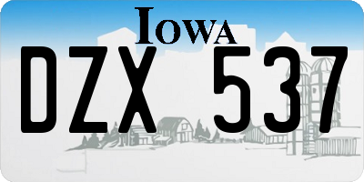 IA license plate DZX537