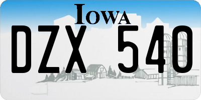 IA license plate DZX540