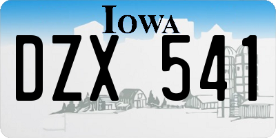 IA license plate DZX541