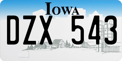 IA license plate DZX543