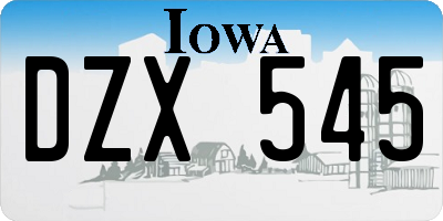 IA license plate DZX545