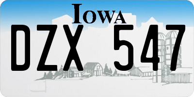 IA license plate DZX547