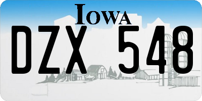 IA license plate DZX548