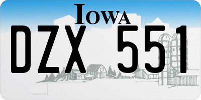 IA license plate DZX551