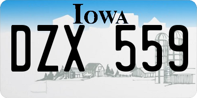 IA license plate DZX559