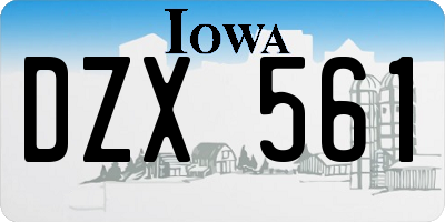 IA license plate DZX561