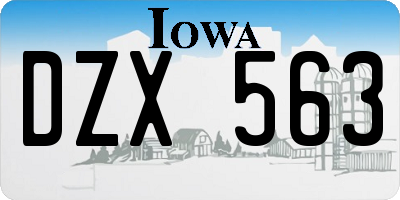 IA license plate DZX563