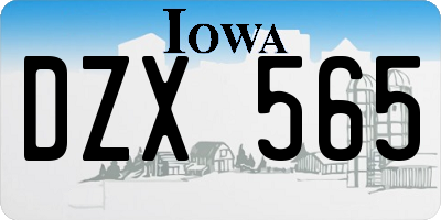 IA license plate DZX565
