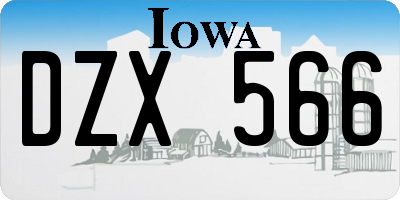 IA license plate DZX566