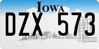 IA license plate DZX573
