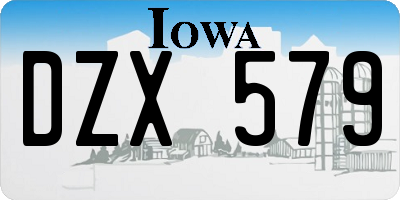 IA license plate DZX579