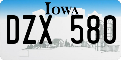 IA license plate DZX580