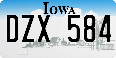IA license plate DZX584