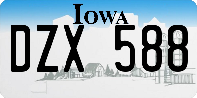 IA license plate DZX588