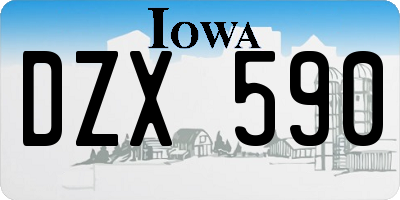 IA license plate DZX590