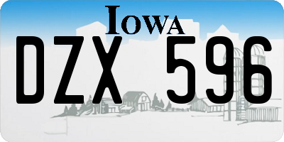 IA license plate DZX596