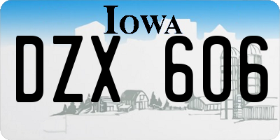 IA license plate DZX606