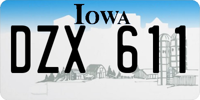 IA license plate DZX611