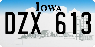 IA license plate DZX613