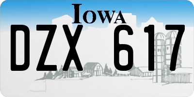 IA license plate DZX617