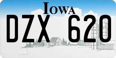 IA license plate DZX620