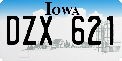 IA license plate DZX621