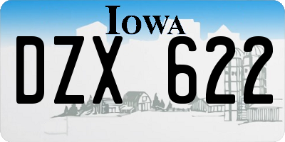 IA license plate DZX622