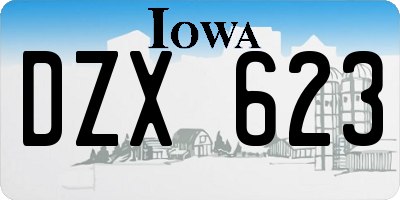 IA license plate DZX623