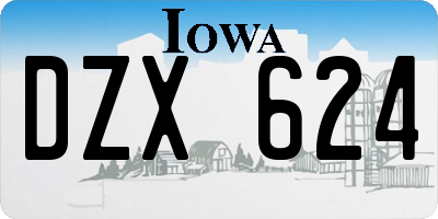 IA license plate DZX624