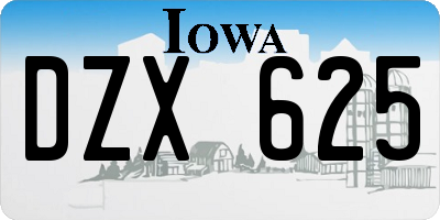 IA license plate DZX625