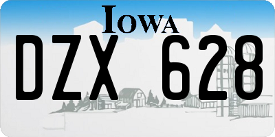 IA license plate DZX628