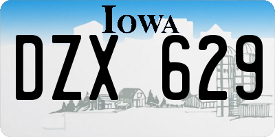 IA license plate DZX629
