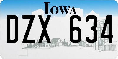 IA license plate DZX634