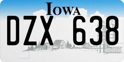 IA license plate DZX638