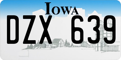 IA license plate DZX639