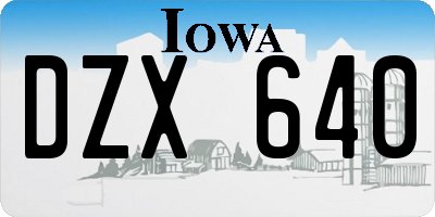 IA license plate DZX640