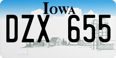 IA license plate DZX655